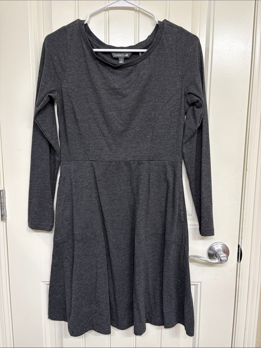 Toad&Co Charcoal Gray Long-Sleeve Fit & Flare Dress